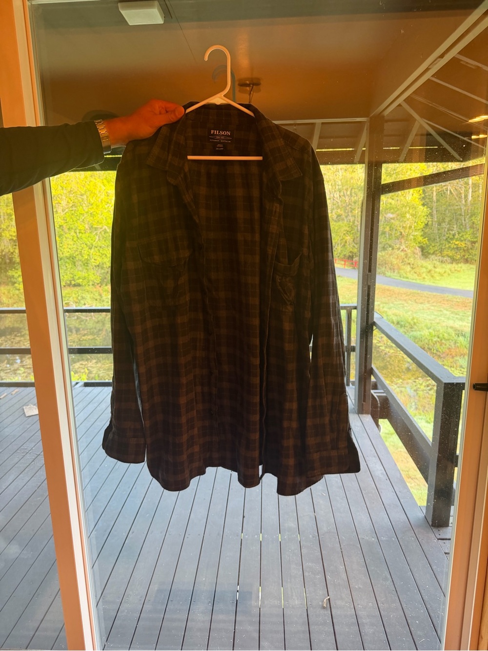 Filson Dark Green Plaid Lightweight Jean Jacket